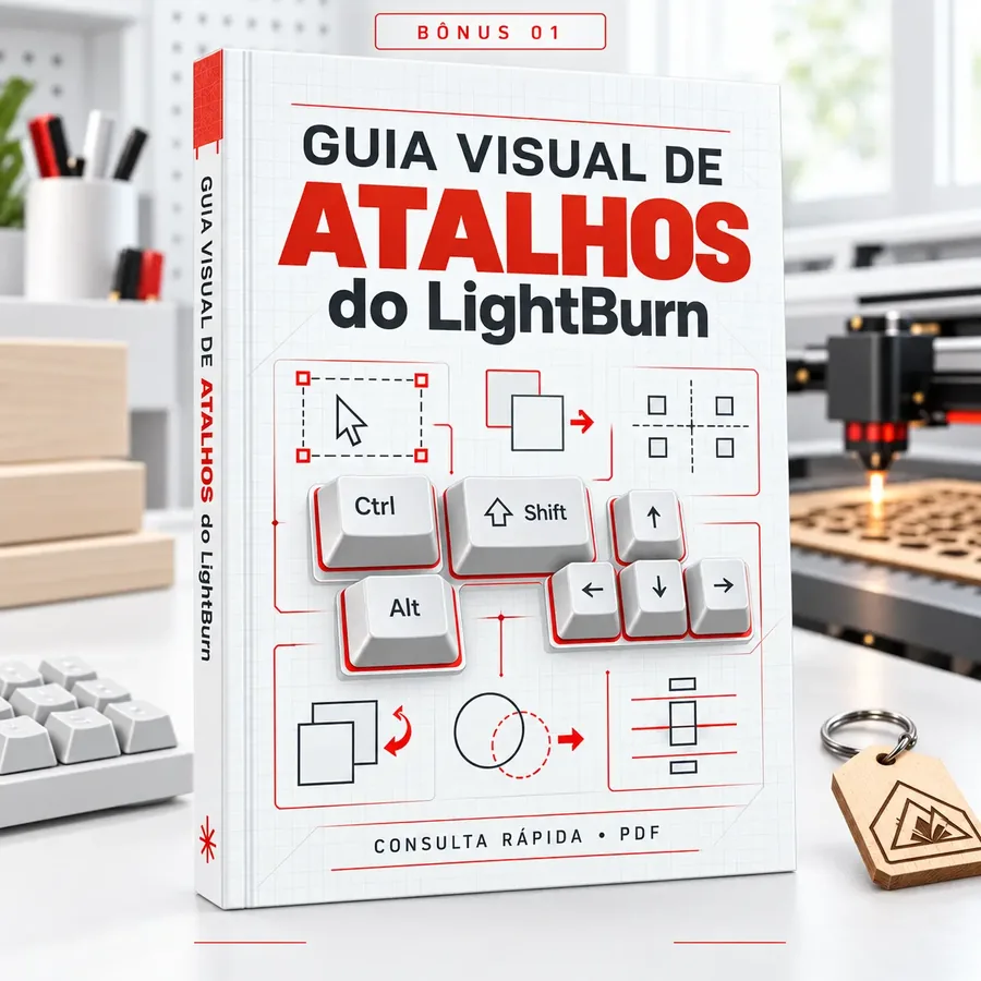 Guia Visual de Atalhos do LightBurn